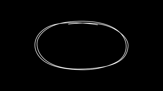 Hand drawn circle in red marker animation. Hand drawn circle in red marker. red circle highlighter scribble animation. red marker circle, oval scribble frame, handwritten round stroke annotation 4k