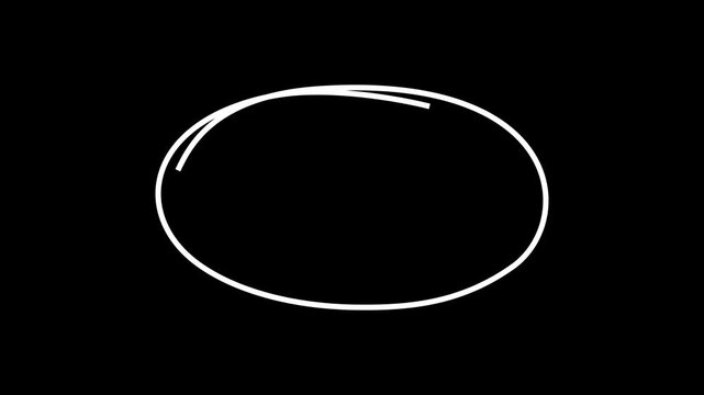 Hand drawn circle in red marker animation. Hand drawn circle in red marker. red circle highlighter scribble animation. red marker circle, oval scribble frame, handwritten round stroke annotation 4k