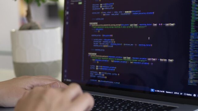 Close up dark code editor with syntax highlighting in clean minimal screen shot. Abstract developer screen and vibe coding professional minimal concept.