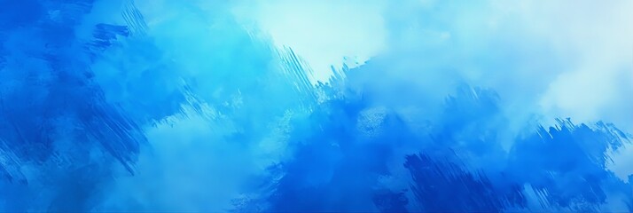 Naklejka premium Abstract Art Background Featuring Electric Blue Dry Brush Texture Pattern On Coarse Canvas Fabric