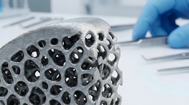 3D-printed titanium porous bone implant structure for advanced orthopedic medical surgery solutions