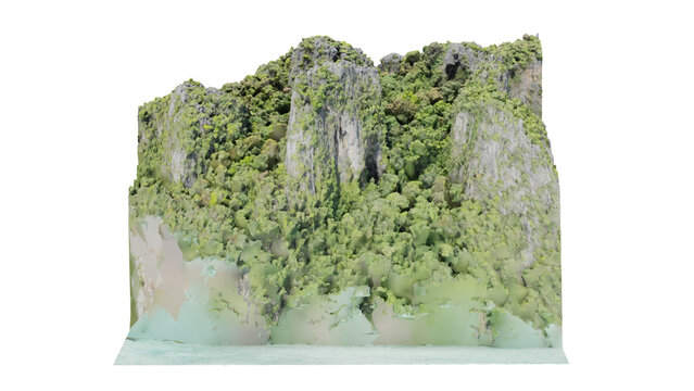 3d rendering cliff mountain rock seaside