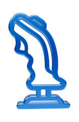 Glossy blue 3d joystick controller with smooth curves on a black background © REZAUL