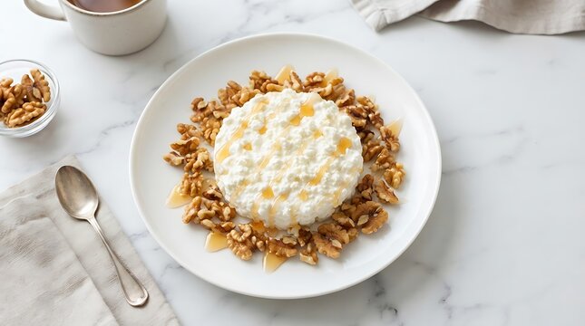 Homemade Apple and Pumpkin Pie with Cinnamon and Crunchy Nuts, Sweet Baked Fruit Dessert for Breakfast or Snack