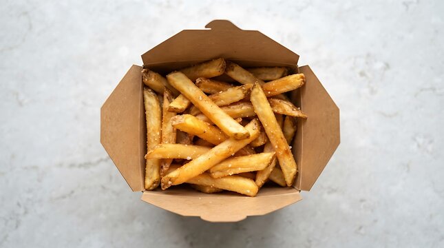 french fries on a wooden board