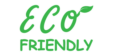 Fototapeta premium Eco-friendly typography logo with green text and leaf icon design for environment and sustainability concepts