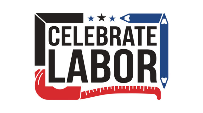Celebrate labor day with a patriotic design featuring stars stripes and strong bold typography