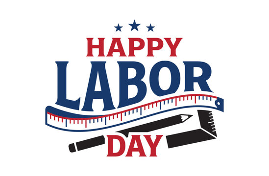 Happy labor day celebration with tools and patriotic stars a festive illustration for workers