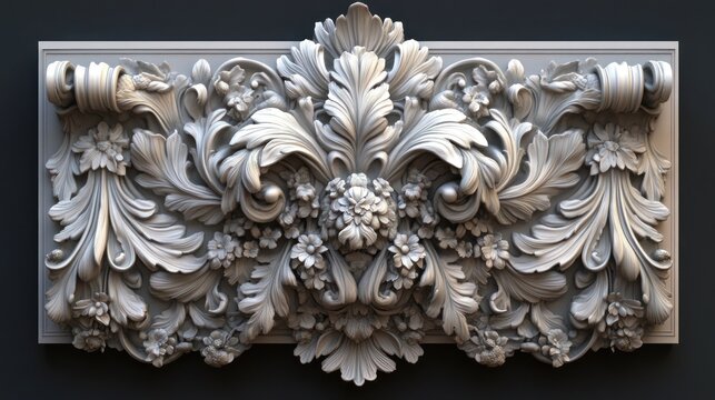 Ornate 3D carved decorative panel