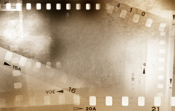 Film negatives brown background