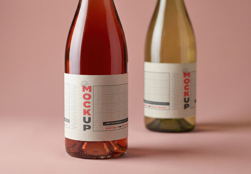 Natural Wine Bottles Label Mockup