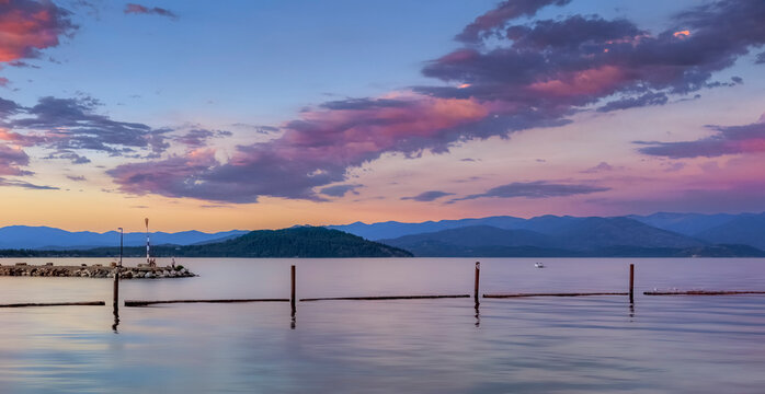 Sunset on Lake Pend Oreille in Sandpoint, ID