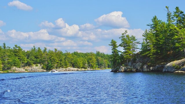 boating in scenic GeorgianBay Ontario Canada