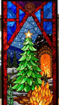 Christmas Stained Glass Window