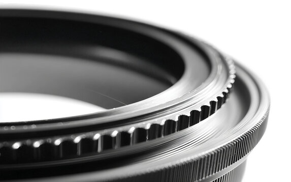 Extreme close up of a neutral density filter etched marking revealing precise labeling and sophisticated optical components used in photography Isolated on transparent background PNG