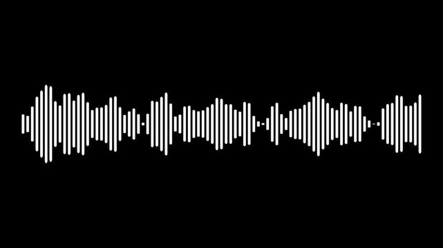 Digital audio sound wave spectrum animated on black background vector illustration