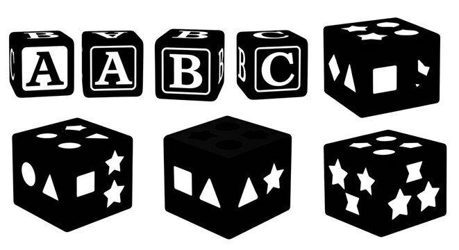 Educational Wooden Alphabet Blocks and Shape Sorter Silhouettes Collection