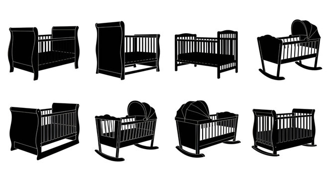 Cribs and Cradles Silhouettes Collection for Nursery Design