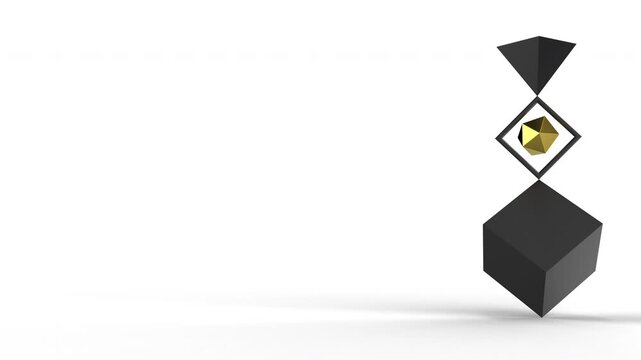 Simple geometric elements, background animation, black and gold elements