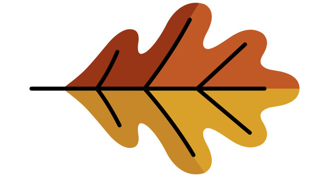 First Day Of Fall Illustration Featuring A Two Toned Autumn Leaf