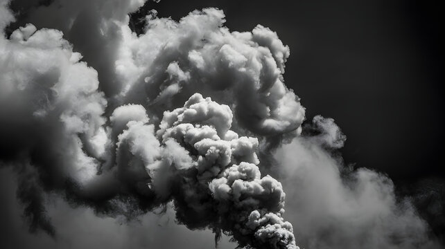 Industrial smoke cloud billows upward into the sky creating heavy air pollution.