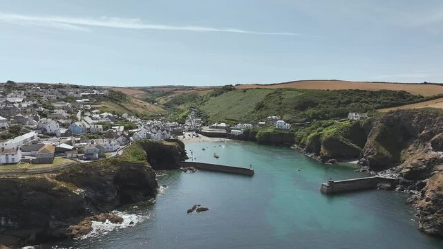 Port Isaac Village from a drone, Cornwall, England 2026