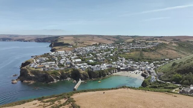Port Isaac Village from a drone, Cornwall, England 2026