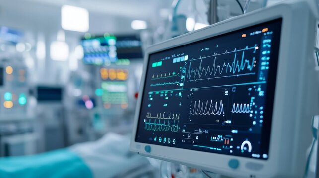 Powered Patient Monitoring Intensive Care Healthcar Alternate Connected Support Perspective, medical technology service, AI diagnostic solutions, connected healthcare support