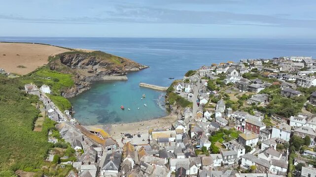Port Isaac Village from a drone, Cornwall, England 2026