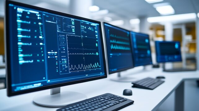 Smart Hospital Control Center With Digital Patient Monitoring Alternate Connected Support Perspective, medical technology service, AI diagnostic solutions, connected healthcare support