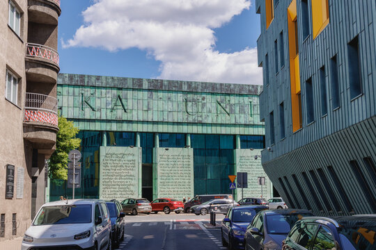 Warsaw, Poland - May 27, 2026: University of Warsaw Library facade viewed from Wislana Street