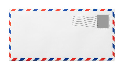 Fototapeta premium Air mail envelope isolated on transparent background