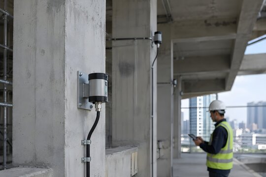 Seismic Sensor Installed on Reinforced Concrete Column for Structural Monitoring