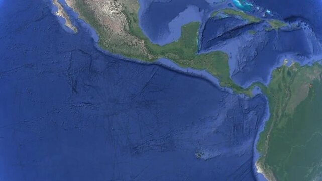 Video of rotating of planet Earth in space. Venezuela country on geographical world map. South America.