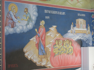 murals and interior of the cosmic Church of St. Andrew the First-Called near the village of Novoselovo, Russia © Lumatis