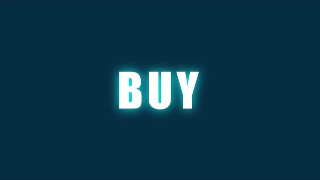 Neon buy button sign glowing on dark animation 4k background, for e-commerce and, digital marketing