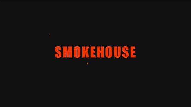 Smokehouse animated text overlay for bbq restaurant branding and culinary marketing animation 4k barbecue