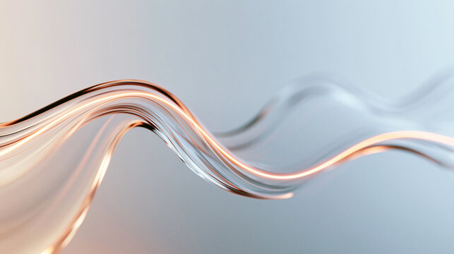 Abstract Flowing Wave Ribbon on Elegant Background