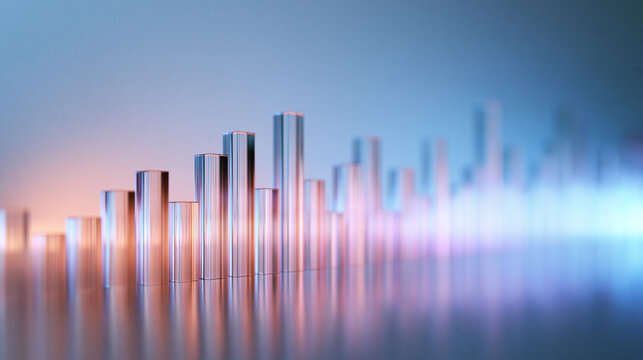 Financial Bar Chart and Data Growth Visualization Abstract