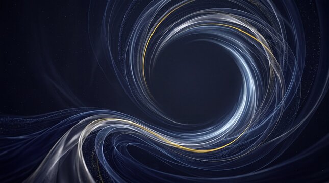 Abstract Glowing Spiral Wave with Flowing Particles Background