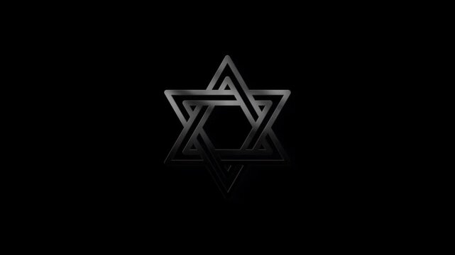 Religious element Star of David, the sign of the Star of David appears from fire and ashes, faith and religion, transparent background