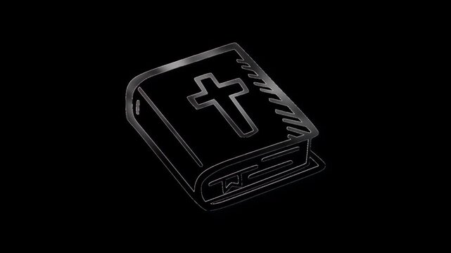 Religious element with bible, bible appears from fire and ashes, faith and religion, transparent background