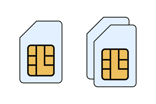Two mobile sim cards for smartphones and cellular network connection
