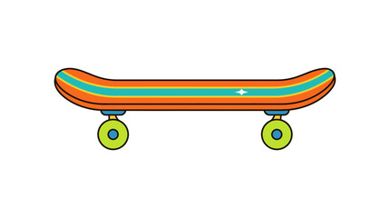 Colorful skateboard illustration with wheels a flat vector graphic © Msb Studio 