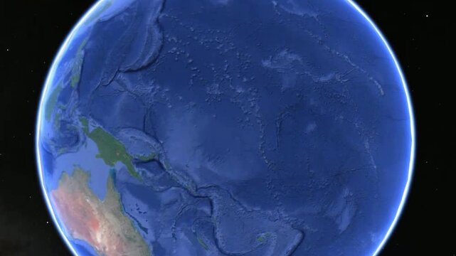 Video of rotating of planet Earth in space. Papua new guinea, arafura sea, bismarck sea,
solomon sea on geographical world map. 