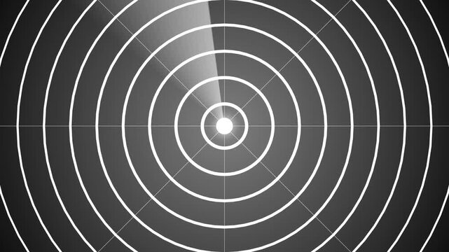 Radar Scanning Screen HUD Animation with Target Tracking and Beam Sweep