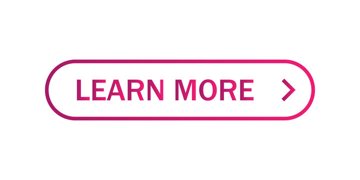 Learn more button with a pink gradient outline and text for web design and user interface