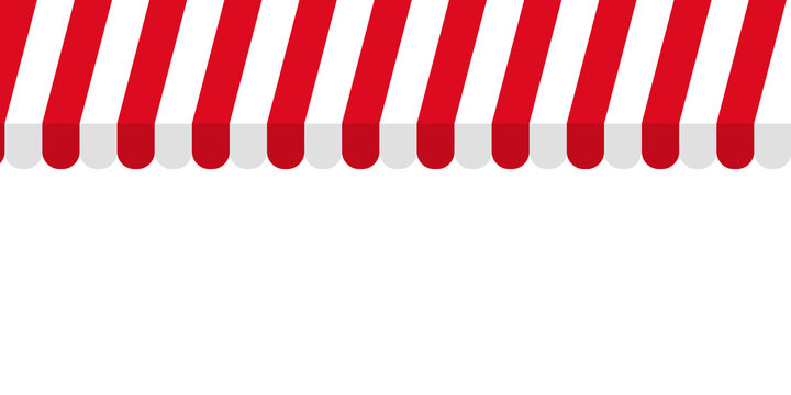 Red and White Striped Awning Border