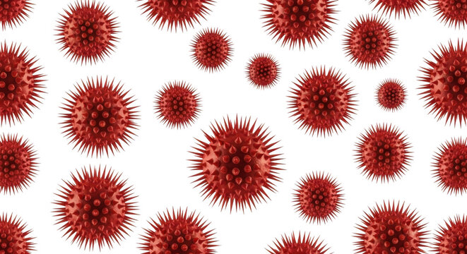 Red virus particles