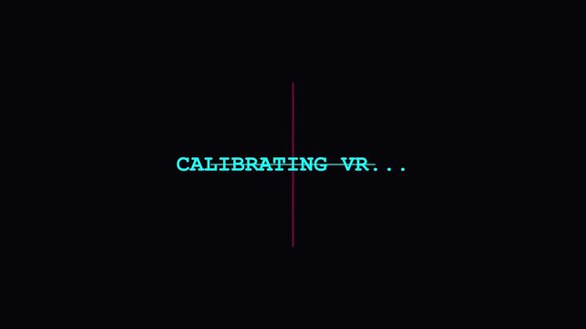 Calibrating vr interface loading screen animation for virtual reality technology and digital gaming systems 4k